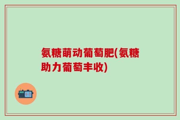 氨糖萌动葡萄肥(氨糖助力葡萄丰收)