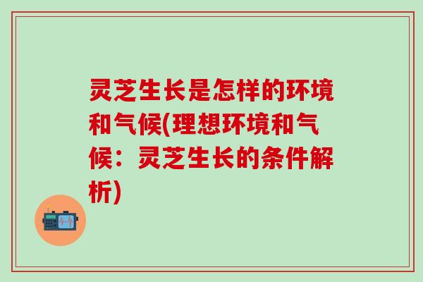 灵芝生长是怎样的环境和气候(理想环境和气候：灵芝生长的条件解析)