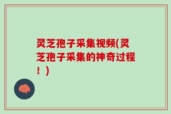 灵芝孢子采集视频(灵芝孢子采集的神奇过程！)