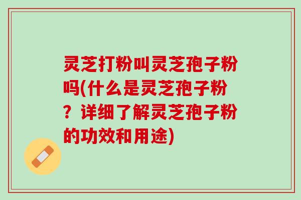 灵芝打粉叫灵芝孢子粉吗(什么是灵芝孢子粉？详细了解灵芝孢子粉的功效和用途)