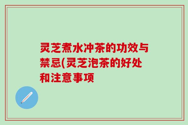 灵芝煮水冲茶的功效与禁忌(灵芝泡茶的好处和注意事项