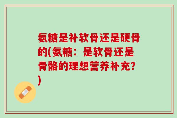 氨糖是补软骨还是硬骨的(氨糖：是软骨还是骨骼的理想营养补充？)