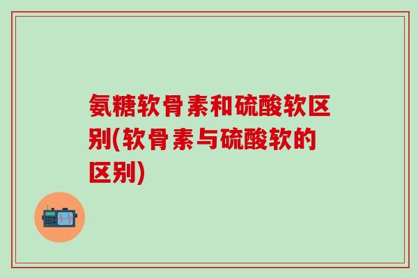 氨糖软骨素和硫酸软区别(软骨素与硫酸软的区别)