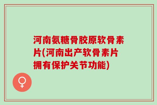 河南氨糖骨胶原软骨素片(河南出产软骨素片拥有保护关节功能)