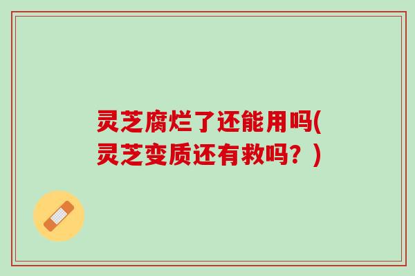 灵芝腐烂了还能用吗(灵芝变质还有救吗？)