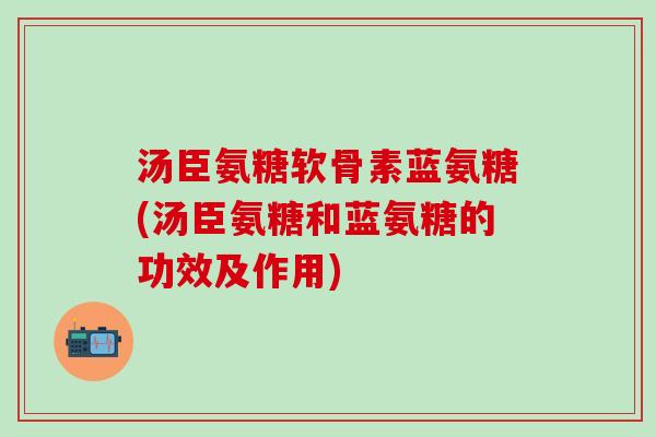 汤臣氨糖软骨素蓝氨糖(汤臣氨糖和蓝氨糖的功效及作用)