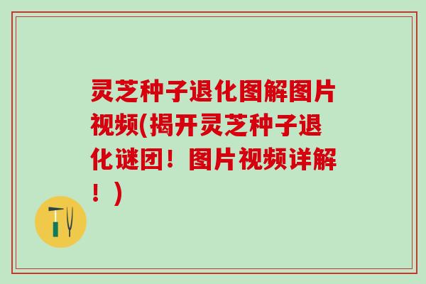 灵芝种子退化图解图片视频(揭开灵芝种子退化谜团！图片视频详解！)