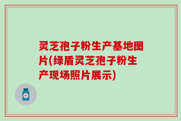 灵芝孢子粉生产基地图片(绿盾灵芝孢子粉生产现场照片展示)