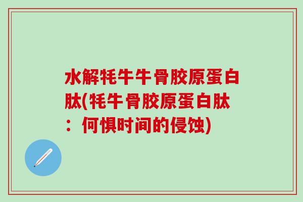 水解牦牛牛骨胶原蛋白肽(牦牛骨胶原蛋白肽：何惧时间的侵蚀)