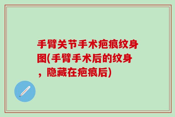 手臂关节手术疤痕纹身图(手臂手术后的纹身，隐藏在疤痕后)