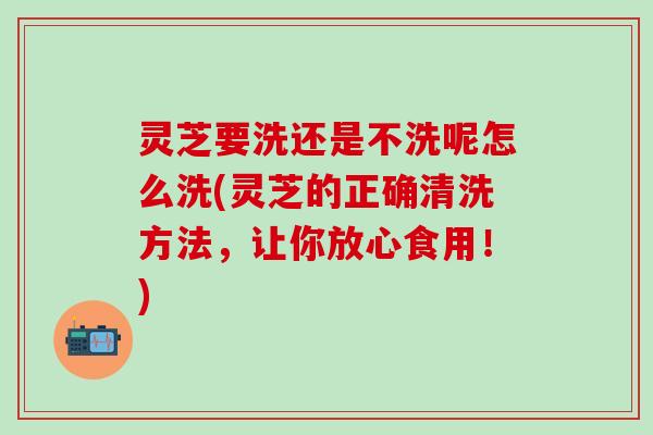 灵芝要洗还是不洗呢怎么洗(灵芝的正确清洗方法，让你放心食用！)