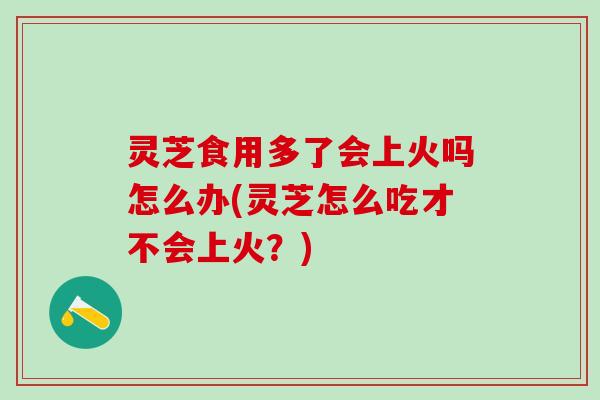 灵芝食用多了会上火吗怎么办(灵芝怎么吃才不会上火？)