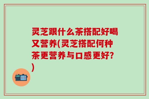 灵芝跟什么茶搭配好喝又营养(灵芝搭配何种茶更营养与口感更好？)