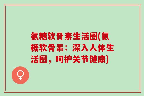 氨糖软骨素生活圈(氨糖软骨素：深入人体生活圈，呵护关节健康)