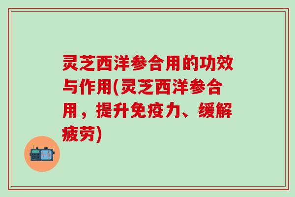 灵芝西洋参合用的功效与作用(灵芝西洋参合用，提升免疫力、缓解疲劳)