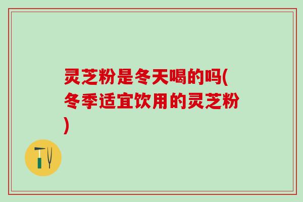 灵芝粉是冬天喝的吗(冬季适宜饮用的灵芝粉)