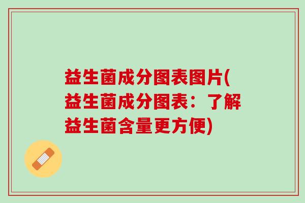 益生菌成分图表图片(益生菌成分图表：了解益生菌含量更方便)