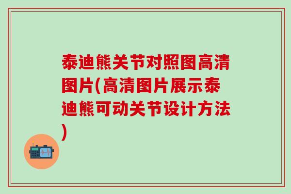 泰迪熊关节对照图高清图片(高清图片展示泰迪熊可动关节设计方法)