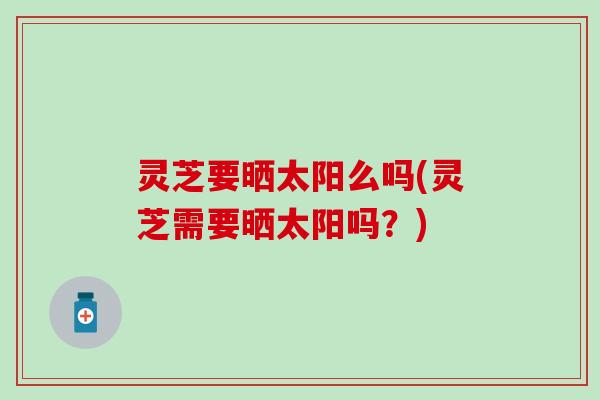 灵芝要晒太阳么吗(灵芝需要晒太阳吗？)