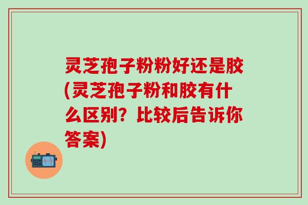 灵芝孢子粉粉好还是胶(灵芝孢子粉和胶有什么区别？比较后告诉你答案)