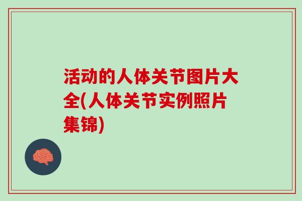 活动的人体关节图片大全(人体关节实例照片集锦)