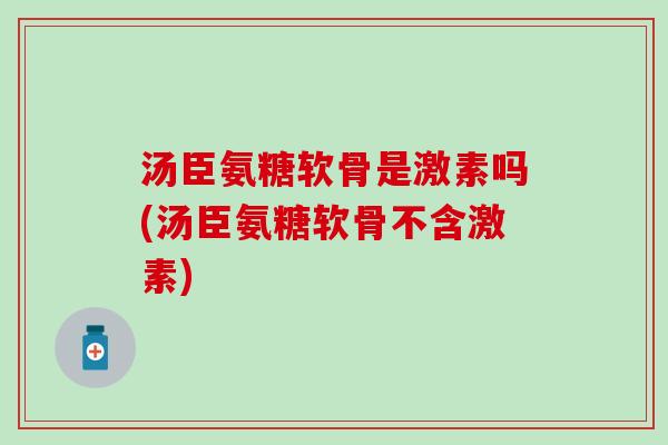 汤臣氨糖软骨是激素吗(汤臣氨糖软骨不含激素)