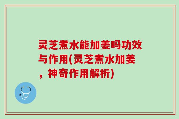 灵芝煮水能加姜吗功效与作用(灵芝煮水加姜，神奇作用解析)