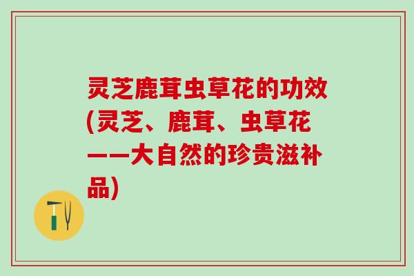 灵芝鹿茸虫草花的功效(灵芝、鹿茸、虫草花——大自然的珍贵滋补品)
