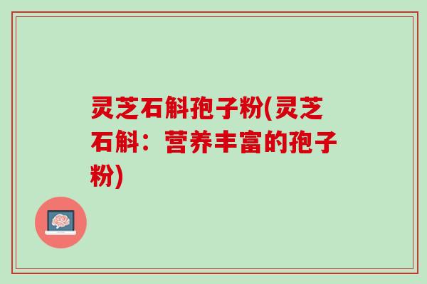 灵芝石斛孢子粉(灵芝石斛：营养丰富的孢子粉)