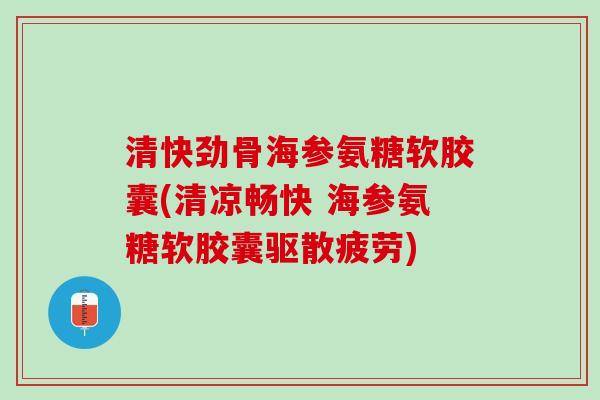 清快劲骨海参氨糖软胶囊(清凉畅快 海参氨糖软胶囊驱散疲劳)