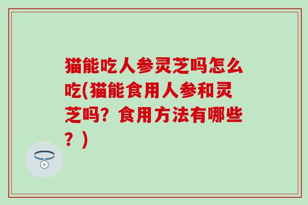 猫能吃人参灵芝吗怎么吃(猫能食用人参和灵芝吗？食用方法有哪些？)
