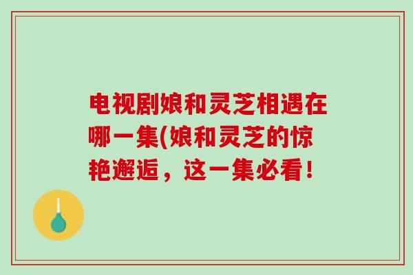 电视剧娘和灵芝相遇在哪一集(娘和灵芝的惊艳邂逅，这一集必看！