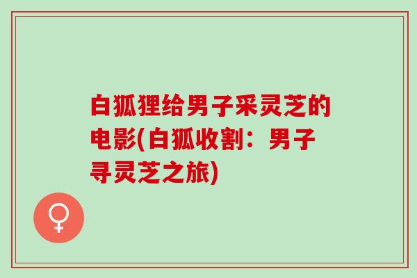 白狐狸给男子采灵芝的电影(白狐收割：男子寻灵芝之旅)