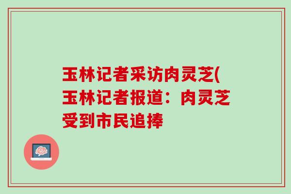 玉林记者采访肉灵芝(玉林记者报道：肉灵芝受到市民追捧