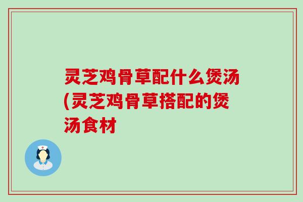 灵芝鸡骨草配什么煲汤(灵芝鸡骨草搭配的煲汤食材