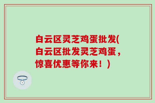 白云区灵芝鸡蛋批发(白云区批发灵芝鸡蛋，惊喜优惠等你来！)