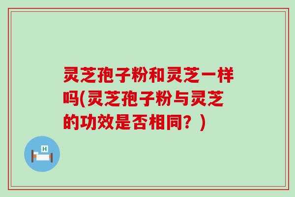 灵芝孢子粉和灵芝一样吗(灵芝孢子粉与灵芝的功效是否相同？)