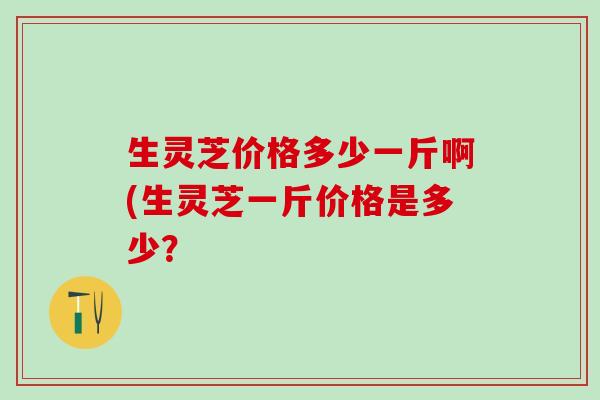 生灵芝价格多少一斤啊(生灵芝一斤价格是多少？