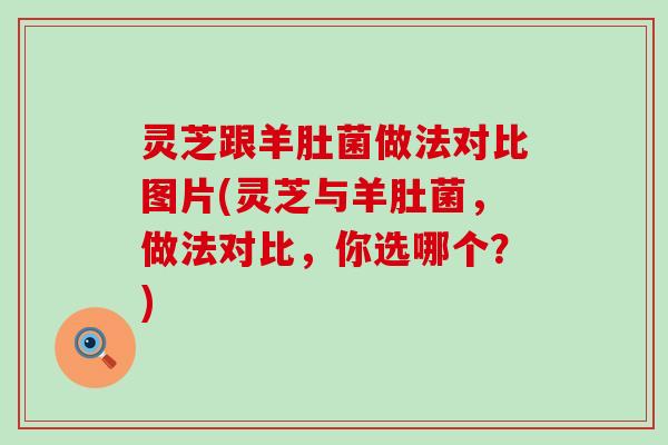 灵芝跟羊肚菌做法对比图片(灵芝与羊肚菌，做法对比，你选哪个？)