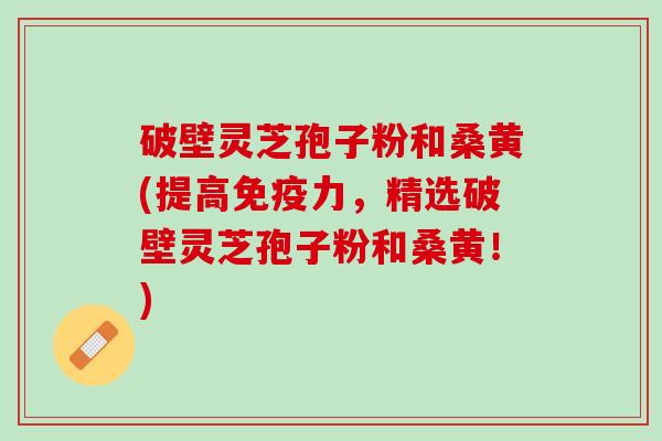 破壁灵芝孢子粉和桑黄(提高免疫力，精选破壁灵芝孢子粉和桑黄！)