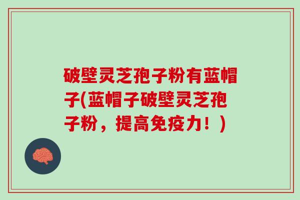 破壁灵芝孢子粉有蓝帽子(蓝帽子破壁灵芝孢子粉，提高免疫力！)