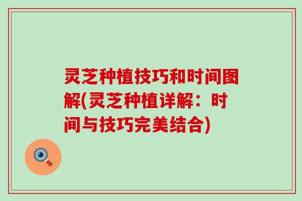 灵芝种植技巧和时间图解(灵芝种植详解：时间与技巧完美结合)