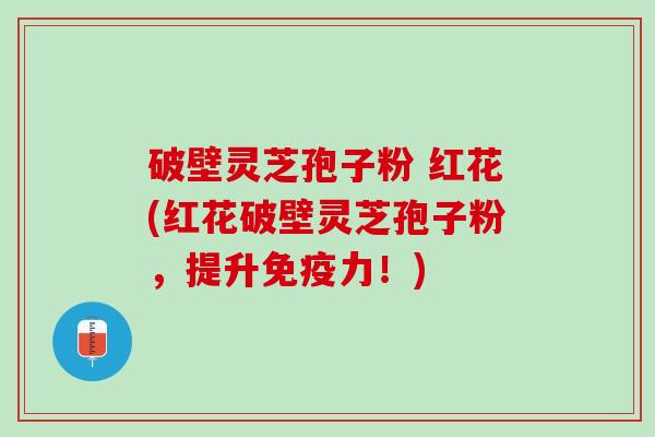 破壁灵芝孢子粉 红花(红花破壁灵芝孢子粉，提升免疫力！)