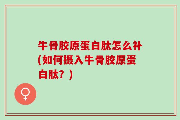 牛骨胶原蛋白肽怎么补(如何摄入牛骨胶原蛋白肽？)
