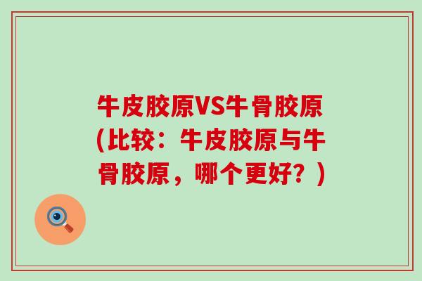 牛皮胶原VS牛骨胶原(比较：牛皮胶原与牛骨胶原，哪个更好？)