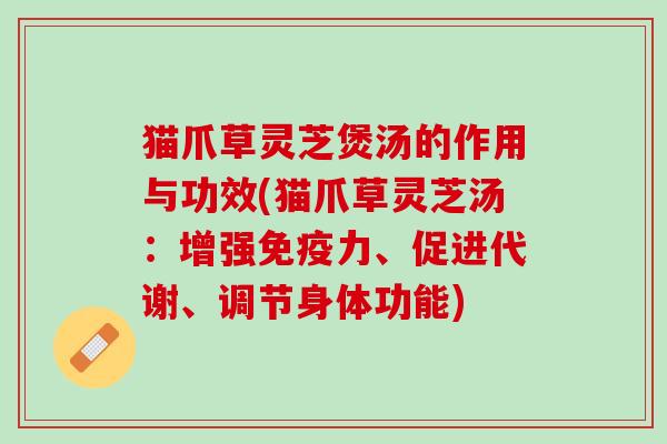 猫爪草灵芝煲汤的作用与功效(猫爪草灵芝汤：增强免疫力、促进代谢、调节身体功能)