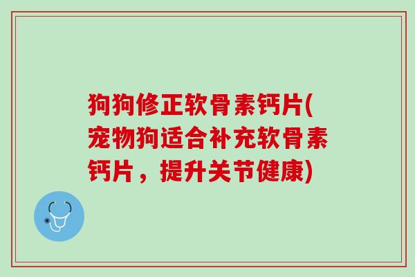 狗狗修正软骨素钙片(宠物狗适合补充软骨素钙片，提升关节健康)