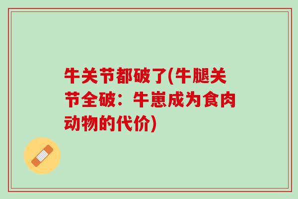 牛关节都破了(牛腿关节全破：牛崽成为食肉动物的代价)