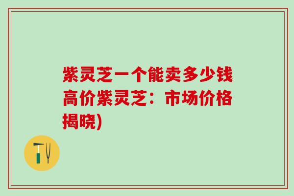 紫灵芝一个能卖多少钱高价紫灵芝：市场价格揭晓)