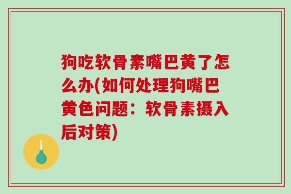 狗吃软骨素嘴巴黄了怎么办(如何处理狗嘴巴黄色问题:软骨素摄入后对策) 狗吃软骨素嘴巴黄了怎么办(如何处理狗嘴巴黄色问题:软骨素摄入后对策)